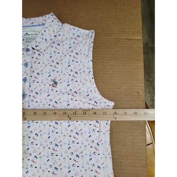 Peter Millar Women's SZ M Sleeveless Polo Tank Top Golf Athleisure Logo UFP 50+ - Picture 5 of 8